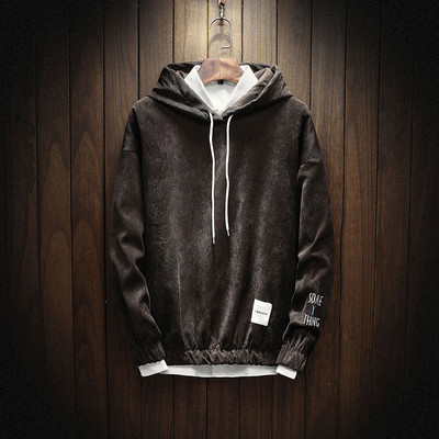 Мъжки суичър с качулка и надпис в няколко цвята