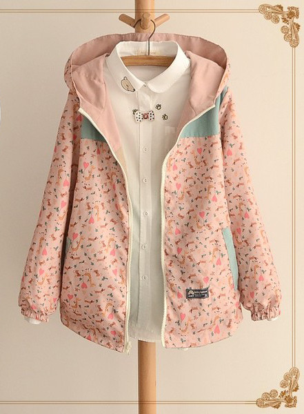 Модерно дамско яке с две лица и качулка