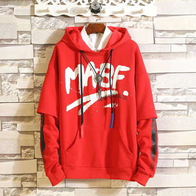 Hanorac pentru bărbați cu inscripții și glugă în trei culori