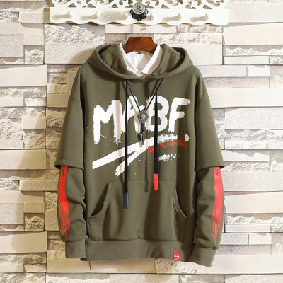 Hanorac pentru bărbați cu inscripții și glugă în trei culori