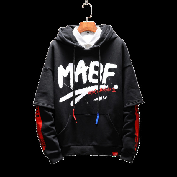 Hanorac pentru bărbați cu inscripții și glugă în trei culori