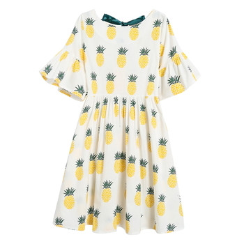 Rochie de dama proaspata cu aplicatie colorata - maneca ananas si lotus