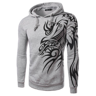 Hanorac pentru bărbați cu aplicație și glugă în patru culori