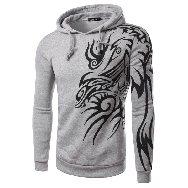 Hanorac pentru bărbați cu aplicație și glugă în patru culori