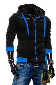 Hanorac barbatesc cu fermoar si gluga in mai multe culori - model Slim