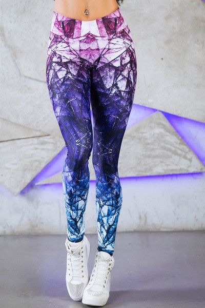 Jambiere sport de damă în culoare irizată