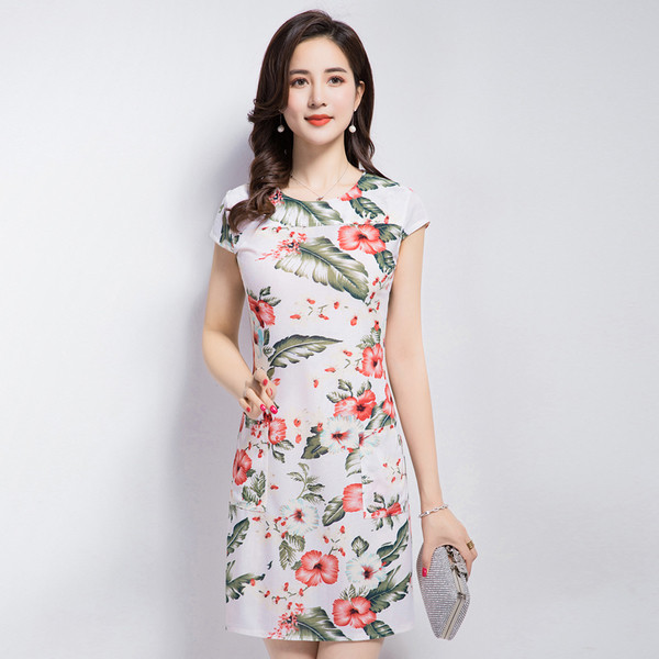 Rochie de dama eleganta model scurta cu motive colorate in mai multe culori