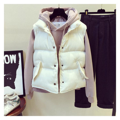 Γυναικείο χειμωνιάτικο γιλέκο σε μαύρο και άσπρο χρώμα