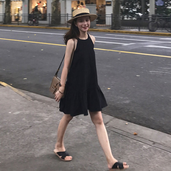 Rochie de dama sport-eleganta model lat in culoarea neagra