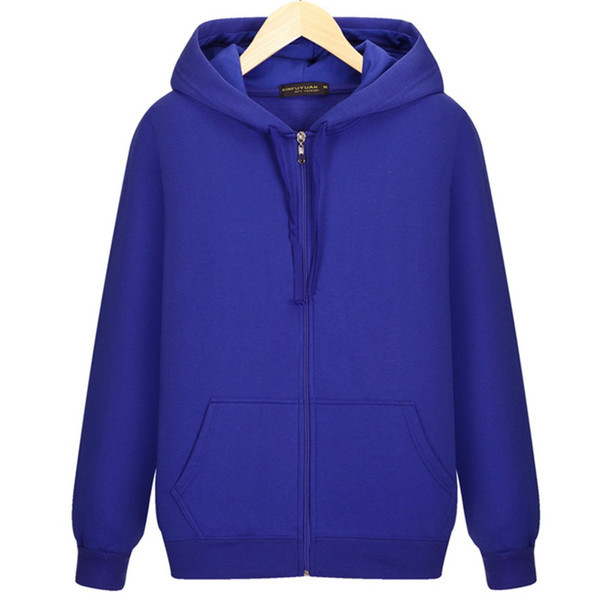 Hanorac simplu pentru bărbați, cu fermoar și glugă