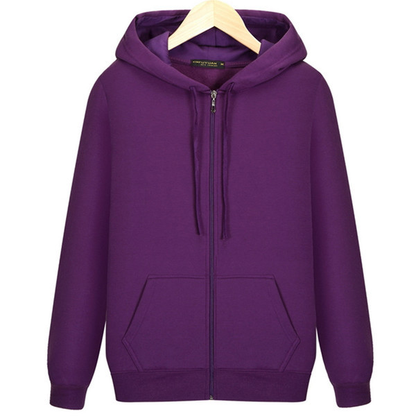 Hanorac simplu pentru bărbați, cu fermoar și glugă