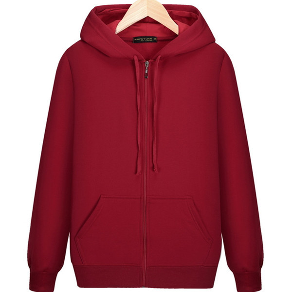 Hanorac simplu pentru bărbați, cu fermoar și glugă