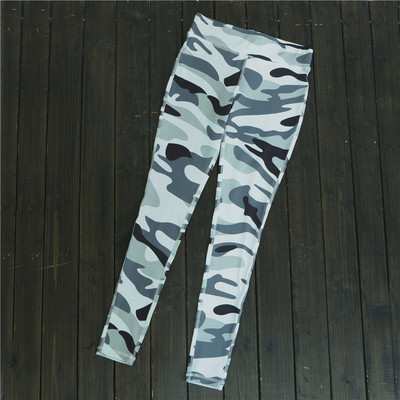 Jambiere sport de camuflaj de damă, de culoare gri