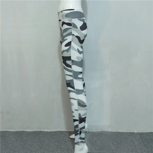 Jambiere sport de camuflaj de damă, de culoare gri