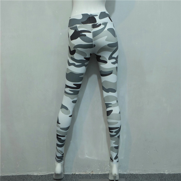 Jambiere sport de camuflaj de damă, de culoare gri