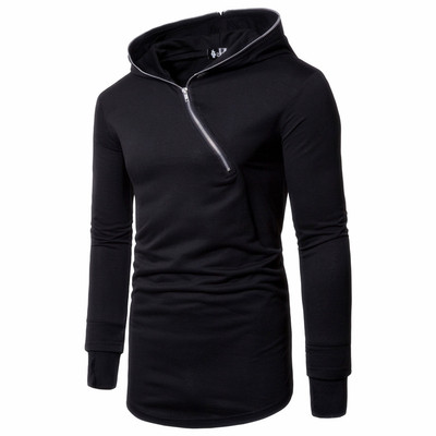 Hanorac pentru bărbați cu fermoar lateral și glugă în mai multe culori