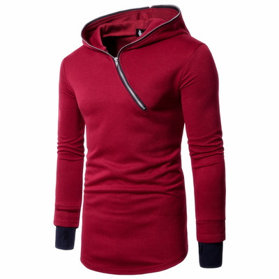 Hanorac pentru bărbați cu fermoar lateral și glugă în mai multe culori