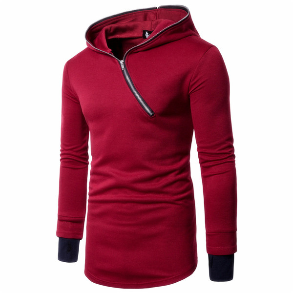 Hanorac pentru bărbați cu fermoar lateral și glugă în mai multe culori