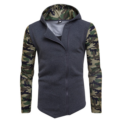 Hanorac casual barbatesc in trei culori cu motive de camuflaj