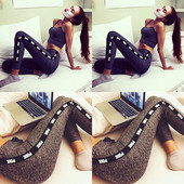 Jambiere sport elastice de damă, de culoare gri