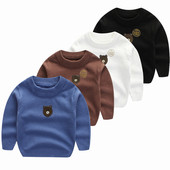 Детски пуловер за момче с апликация в четири цвята