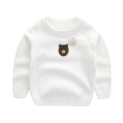 Детски пуловер за момче с апликация в четири цвята