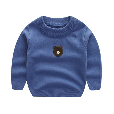 Детски пуловер за момче с апликация в четири цвята