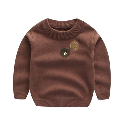 Детски пуловер за момче с апликация в четири цвята