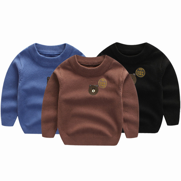 Детски пуловер за момче с апликация в четири цвята
