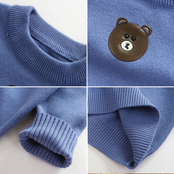 Детски пуловер за момче с апликация в четири цвята