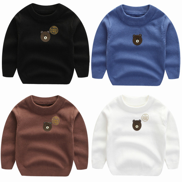 Детски пуловер за момче с апликация в четири цвята