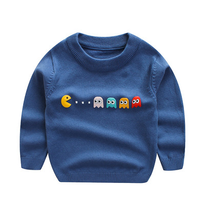 Детски пуловер с апликация в няколко цвята подходящ за момче и момиче