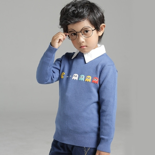 Детски пуловер с апликация в няколко цвята подходящ за момче и момиче