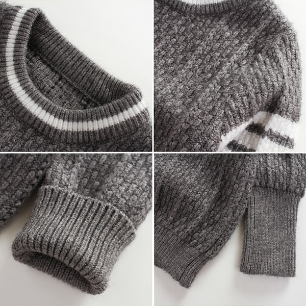 Ежедневен детски пуловер за момче в три цвята с кантове