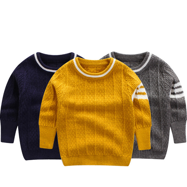 Ежедневен детски пуловер за момче в три цвята с кантове