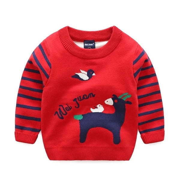 Детски пуловер за момче с бродерия в няколко модела