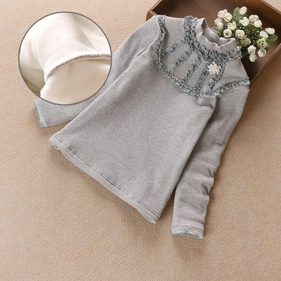 Модерен детски пуловер с висока яка в няколко цвята - рипс