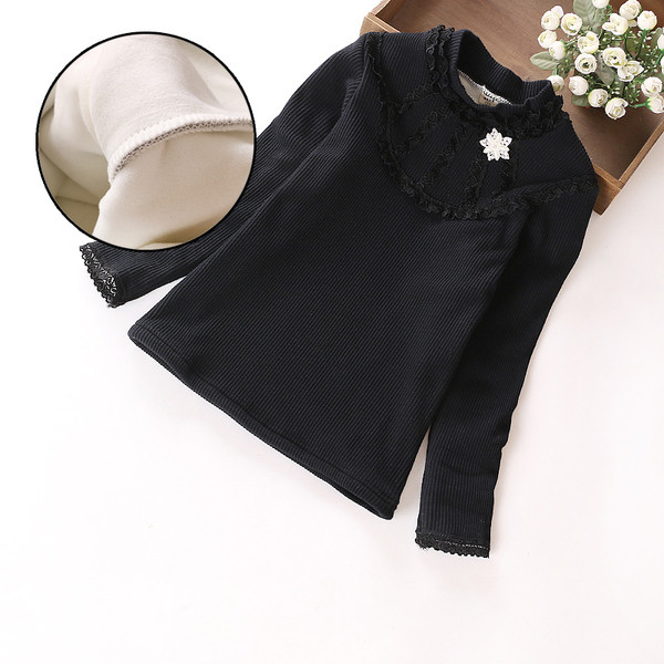 Модерен детски пуловер с висока яка в няколко цвята - рипс