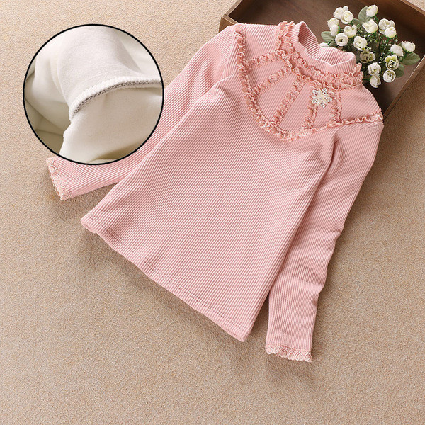 Модерен детски пуловер с висока яка в няколко цвята - рипс