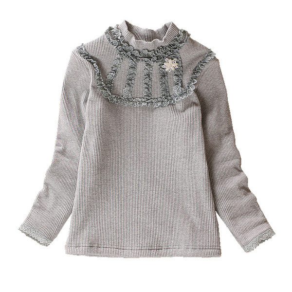 Модерен детски пуловер с висока яка в няколко цвята - рипс