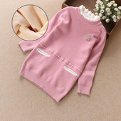 Ежедневен детски пуловер с джобове и висока яка - няколко цвята