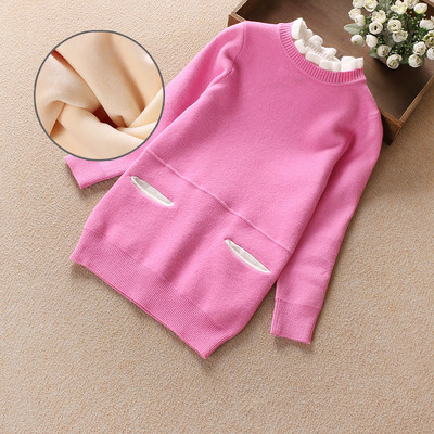 Ежедневен детски пуловер с джобове и висока яка - няколко цвята