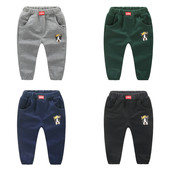 Ежедневни детски панталони с джоб и апликация куче в няколко цвята