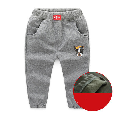 Ежедневни детски панталони с джоб и апликация куче в няколко цвята