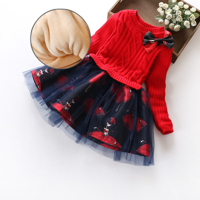 Детска тюлена рокля с панделка в 2 цвята