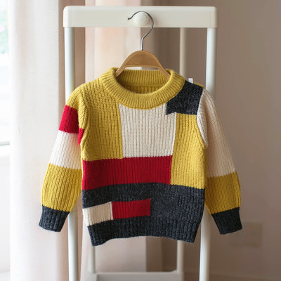 Детски цветен пуловер за момче в два модела