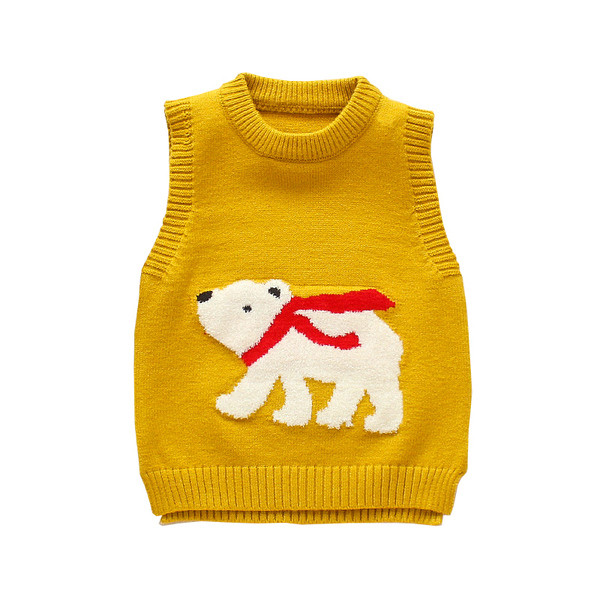 Детски пуловер за момче без ръкави с бродерия в три цвята