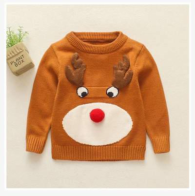 Модерен детски пуловер с 3D декорация в три цвята