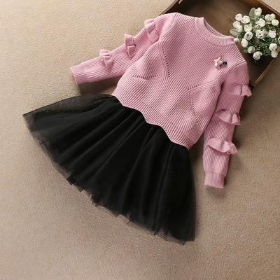 Детски комплект за момичета включващ тюлена пола и пуловер - няколко модела