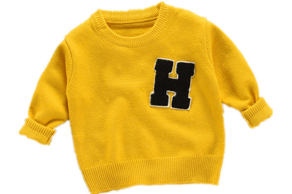 Детски пуловер за момче в жълт, зелен и черен цвят